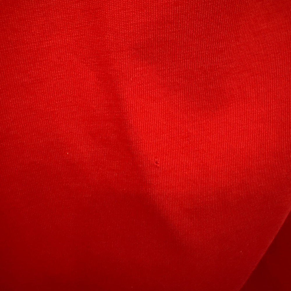 Burberry Red Short Sleeve V-Neck Tee with Black Emblem - Picture 4 of 6